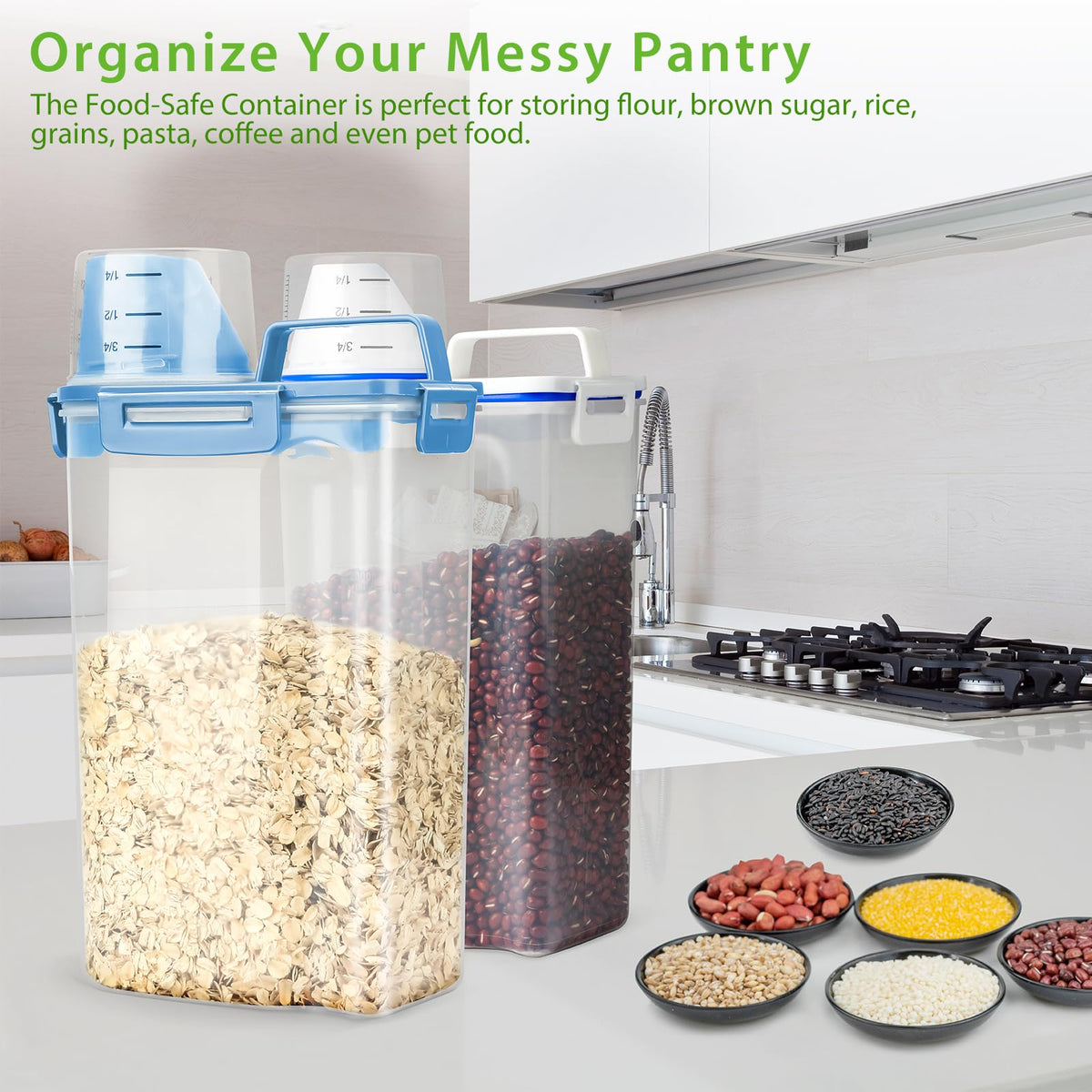 Airtight Rice Storage Container with Measuring Cup I3283