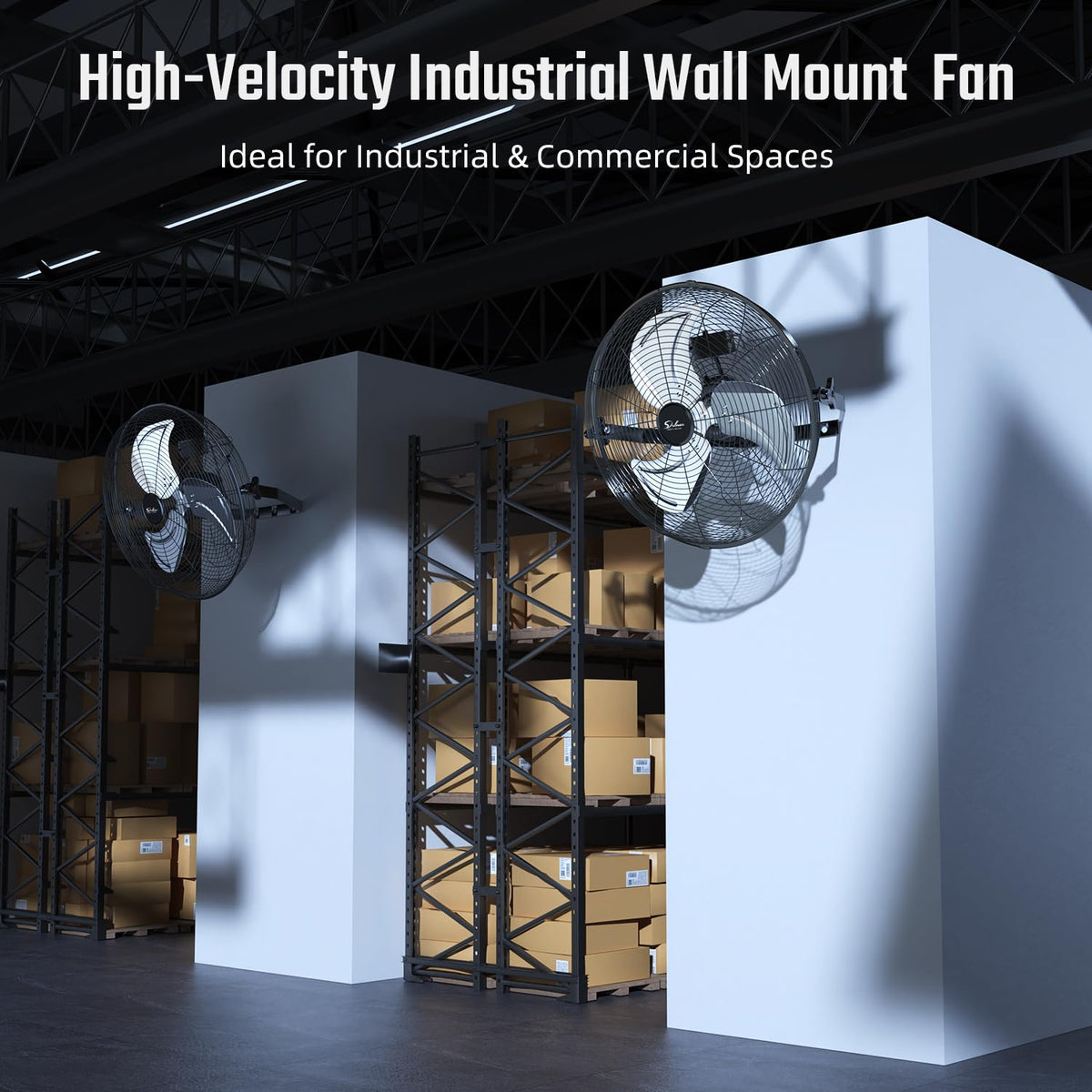 20 Inch High Velocity 3 Speed Black Wall-Mount Fan Z68318