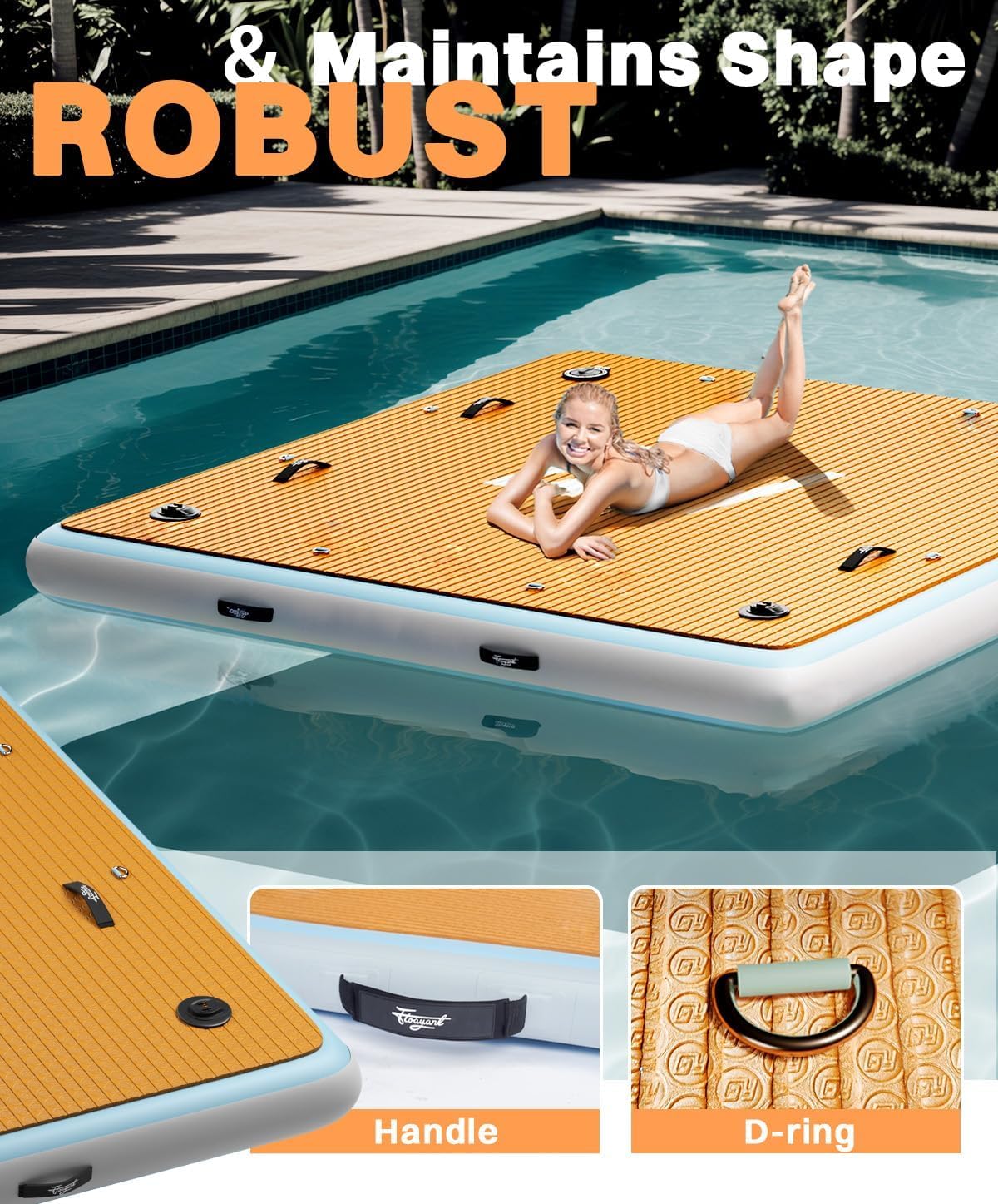 7×7' Inflatable Floating Dock with Ladder G100