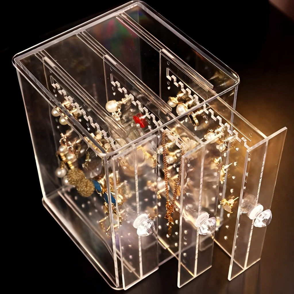 Clear Acrylic 3 Vertical Drawer Jewelry Storage Box Z1427