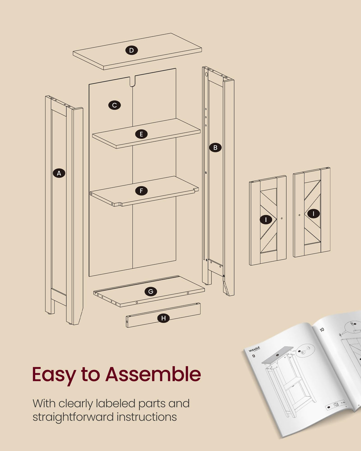 Farmhouse Storage Cabinet with 2 Barn Doors K542102