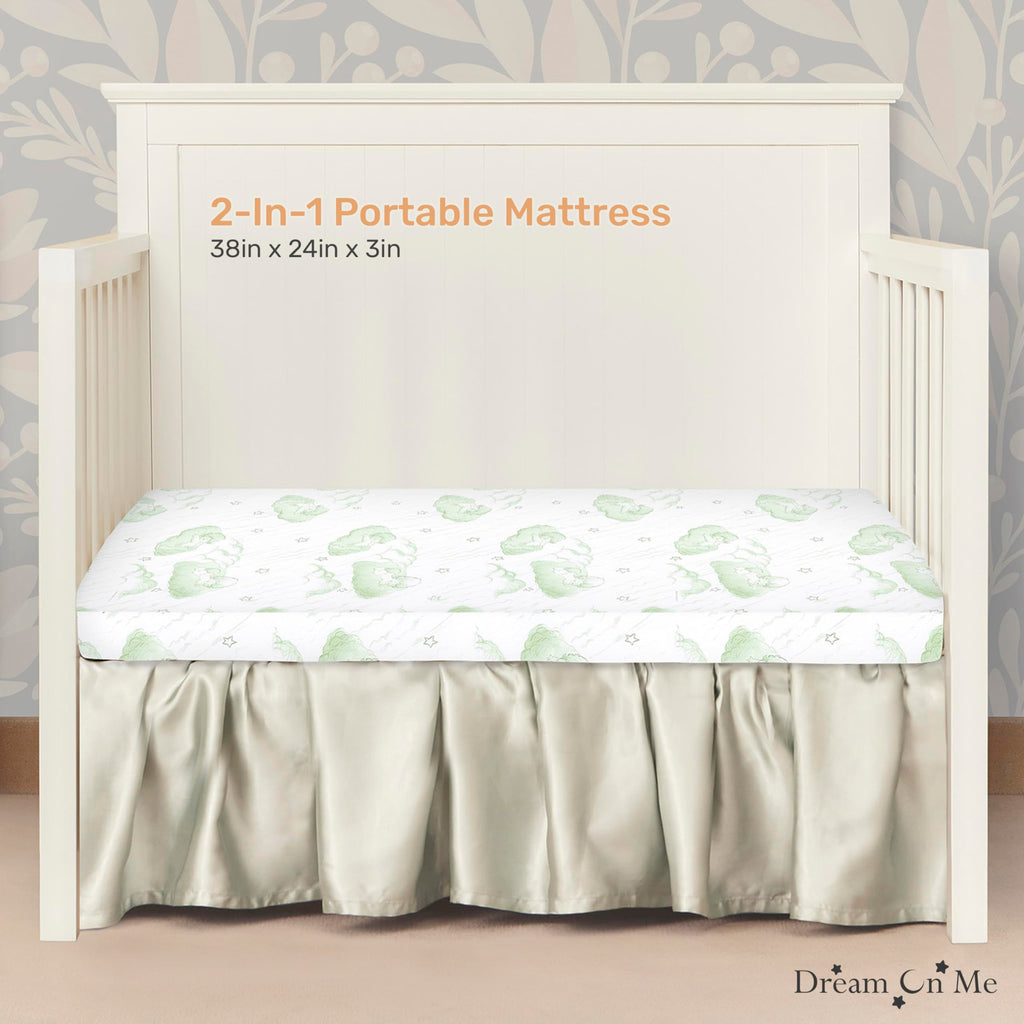 2-in-1 Mini Crib Mattress, Dual-Sided Waterproof S547