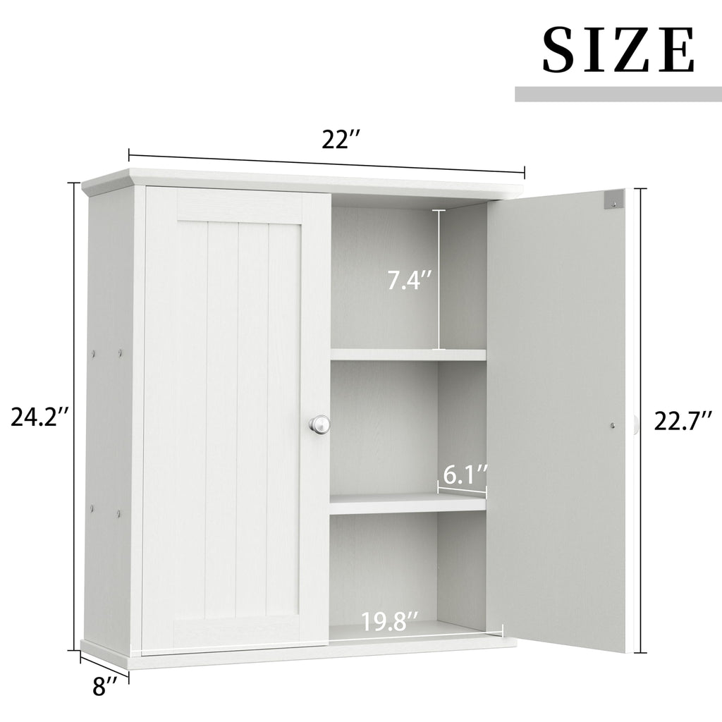 White Bathroom Wall Medicine Cabinet G58821
