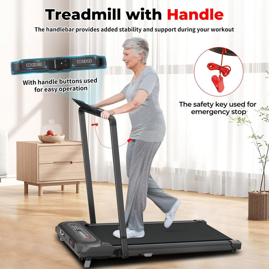 2 in 1 Folding Treadmill with Handle Bar Y71636