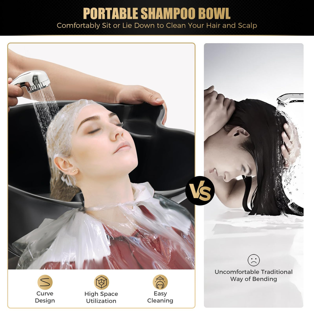 Portable Shampoo Bowl with Water Tank and Electric Pump D54951