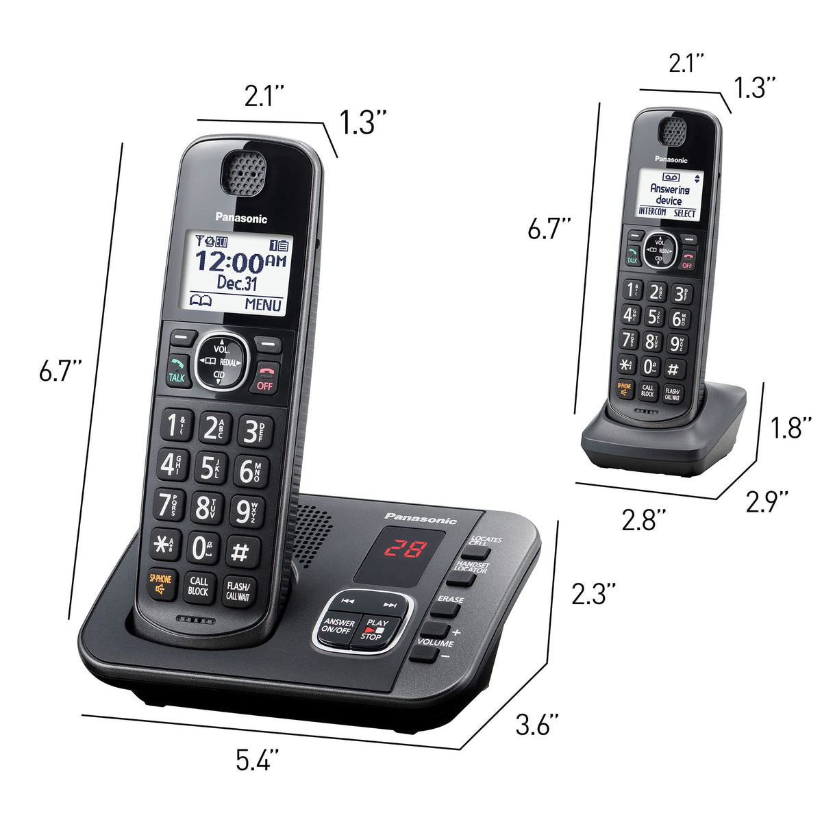 3 Cordless Phones with Answering Machine and Call Blocking W831903