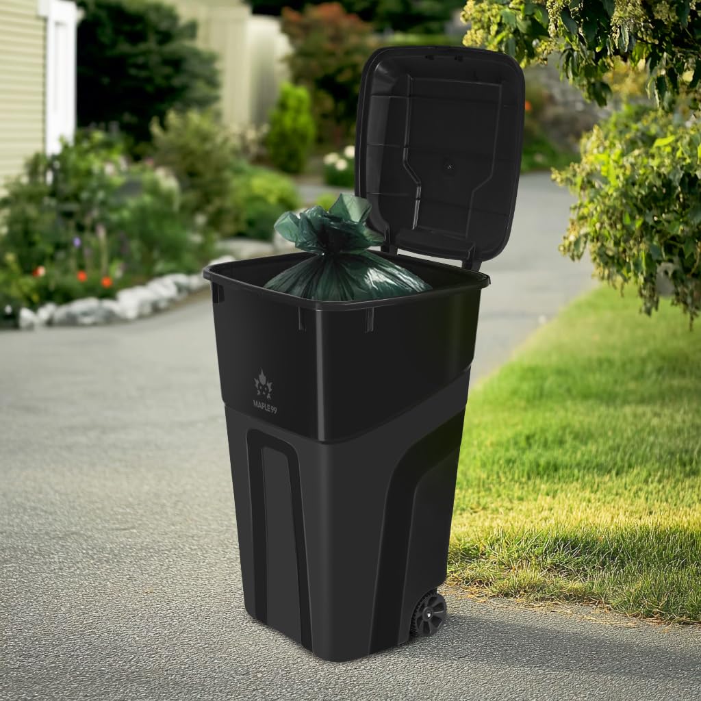 32 Gallon Wheeled Outdoor Garbage Can with Lid Z217265