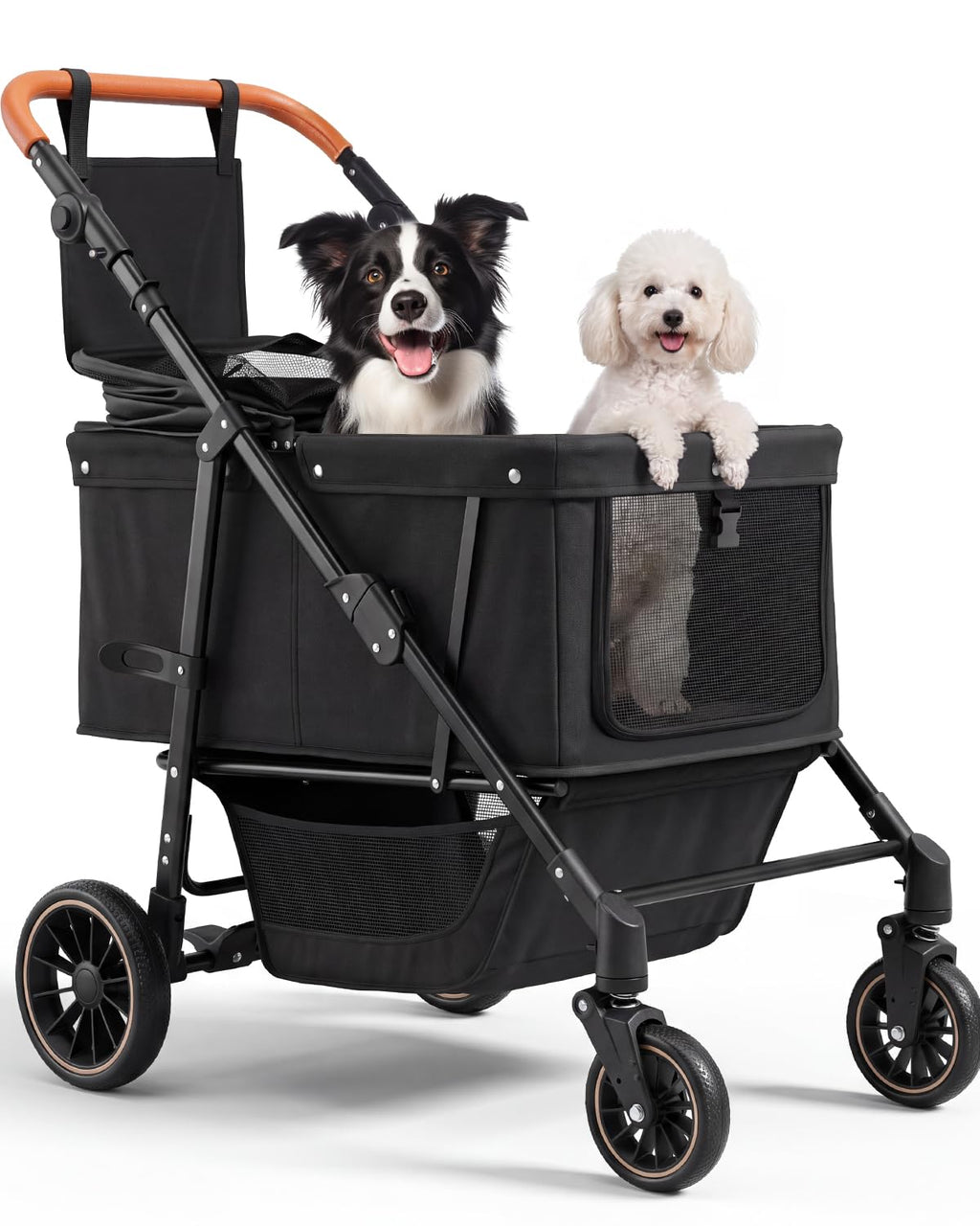 Foldable Ventilated Dog Stroller with Canopy O299