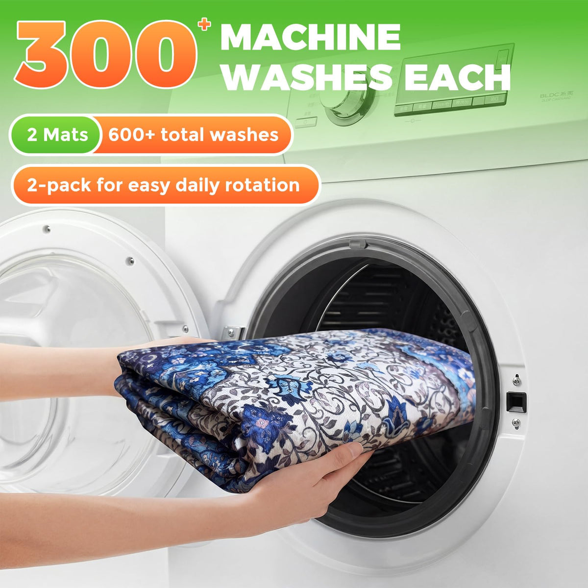 Cat Litter Mat 2 Pack, 18x28 Machine Washable Waterproof Non Slip E691