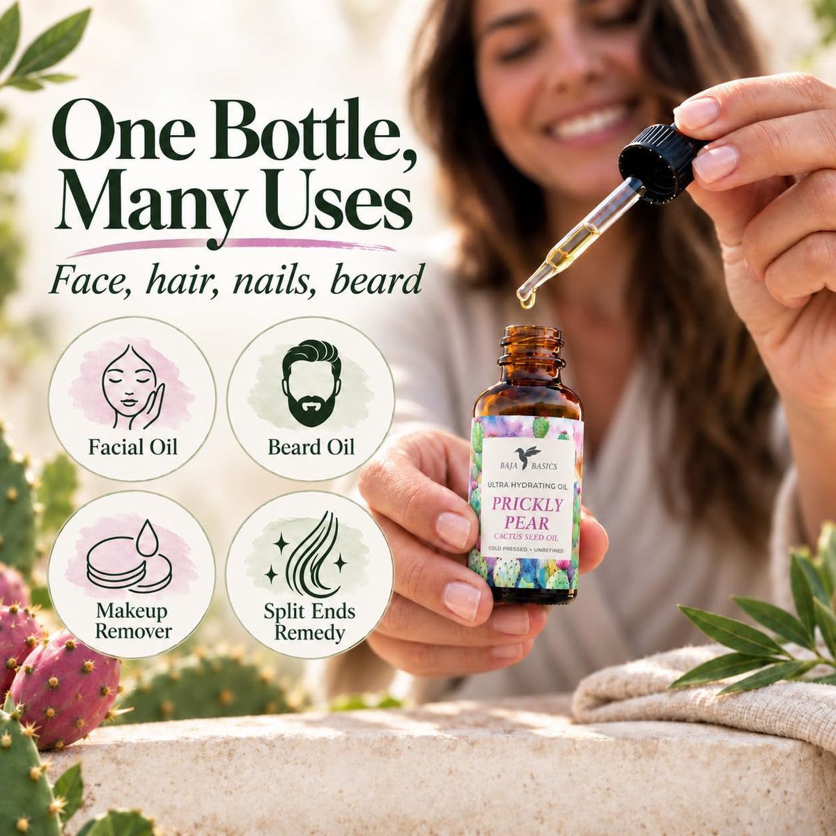 Organic Cold-Pressed Prickly Pear Seed Oil 1 oz F91815