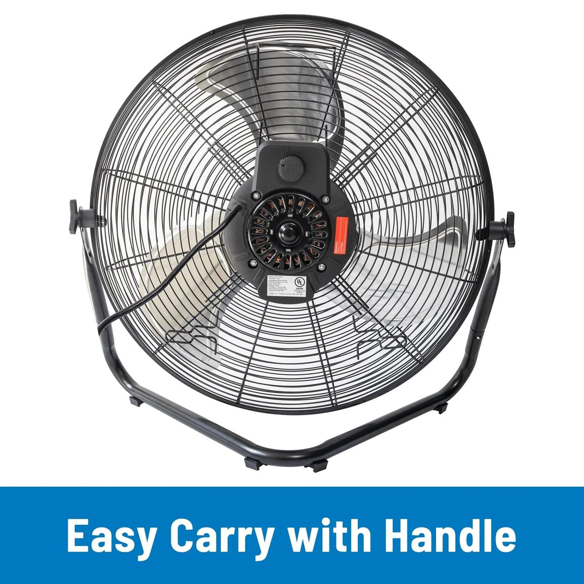 20" 3-Speed Tiltable Black Steel Floor Fan G256