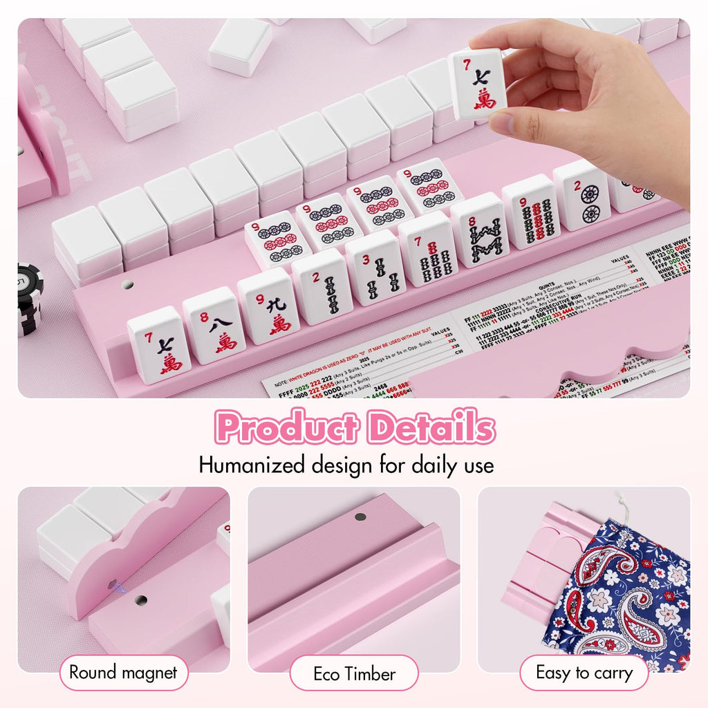Wooden Mahjong Racks with Pushers C13084
