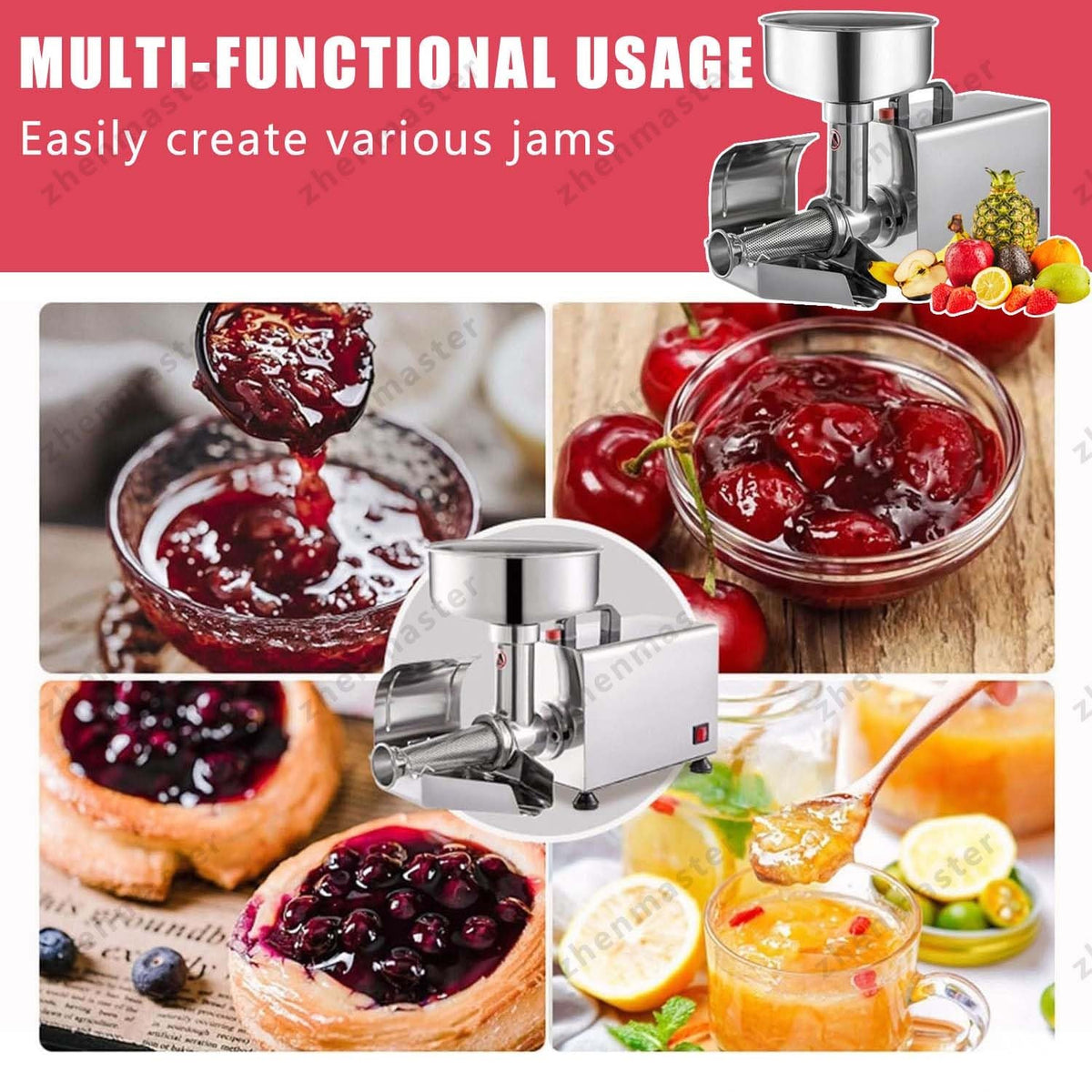 450W Stainless Steel Electric Tomato Strainer and Sauce Maker L802