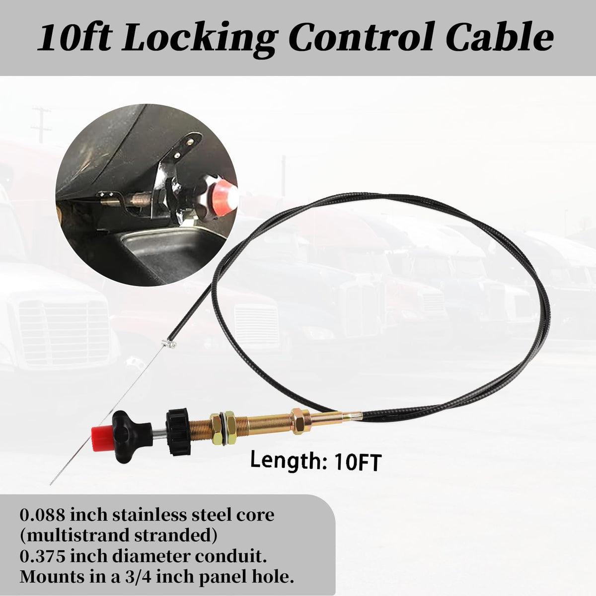 10FT Adjustable Locking Control Cable Z40680