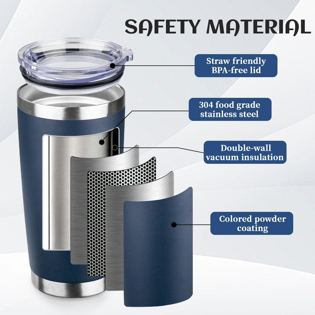 20oz Stainless Steel Travel Coffee Tumbler Navy Blue G213851