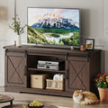 Farmhouse TV Stand with Sliding Barn Doors A602059