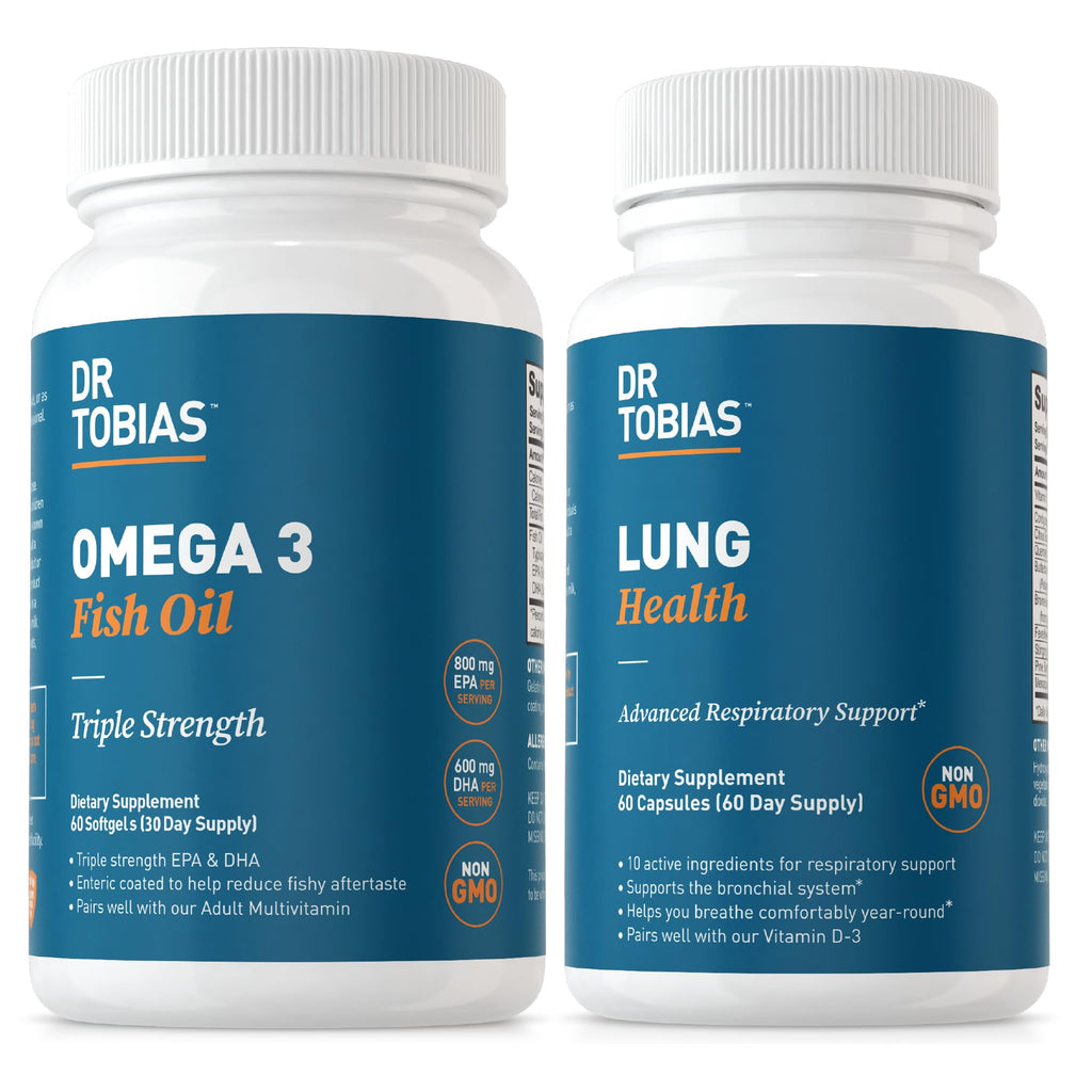 Omega 3 Fish Oil & Lung Health Supplements, 60 Capsules W401623