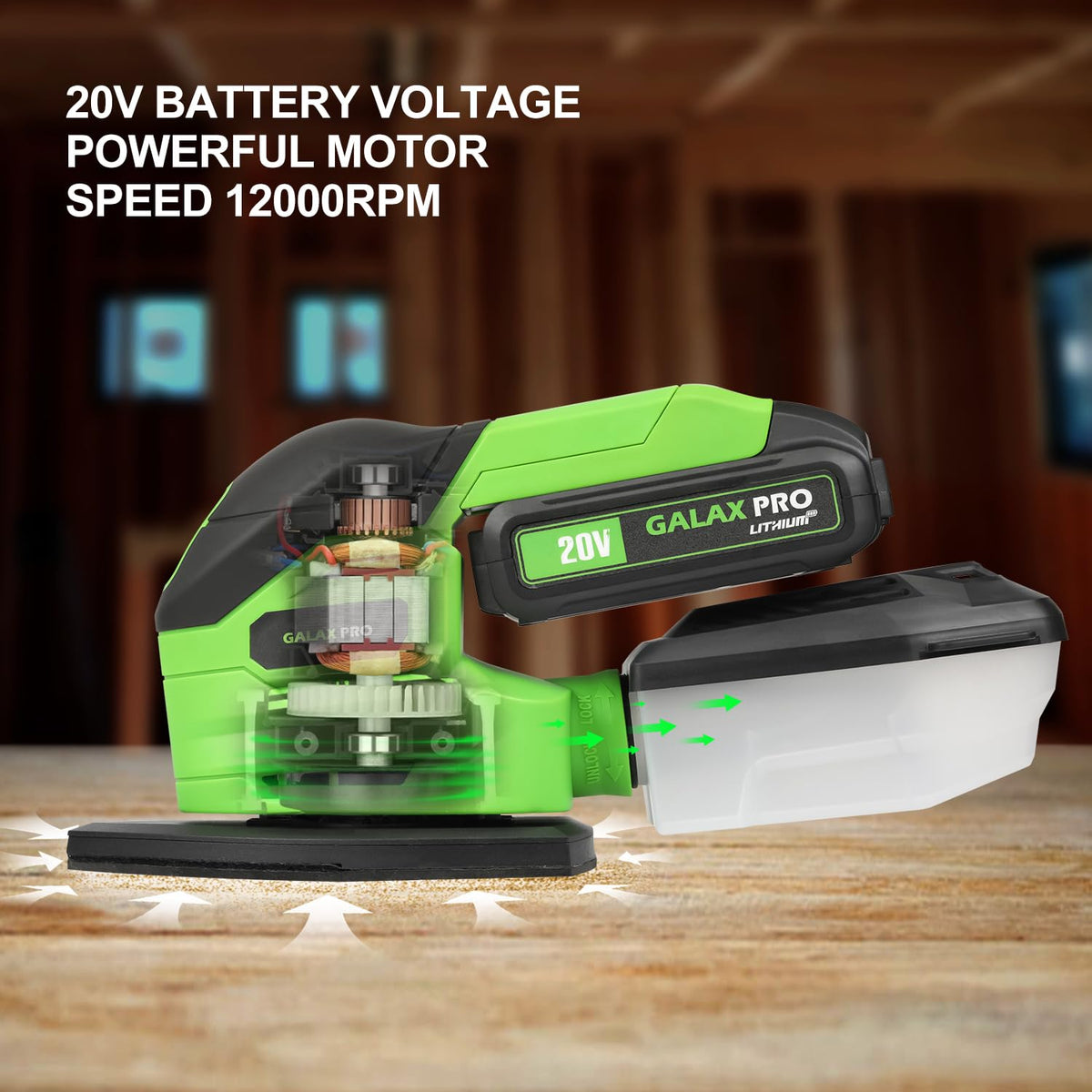 Cordless Detail Sander 2.0Ah Battery, 20 Pcs Sandpapers L905