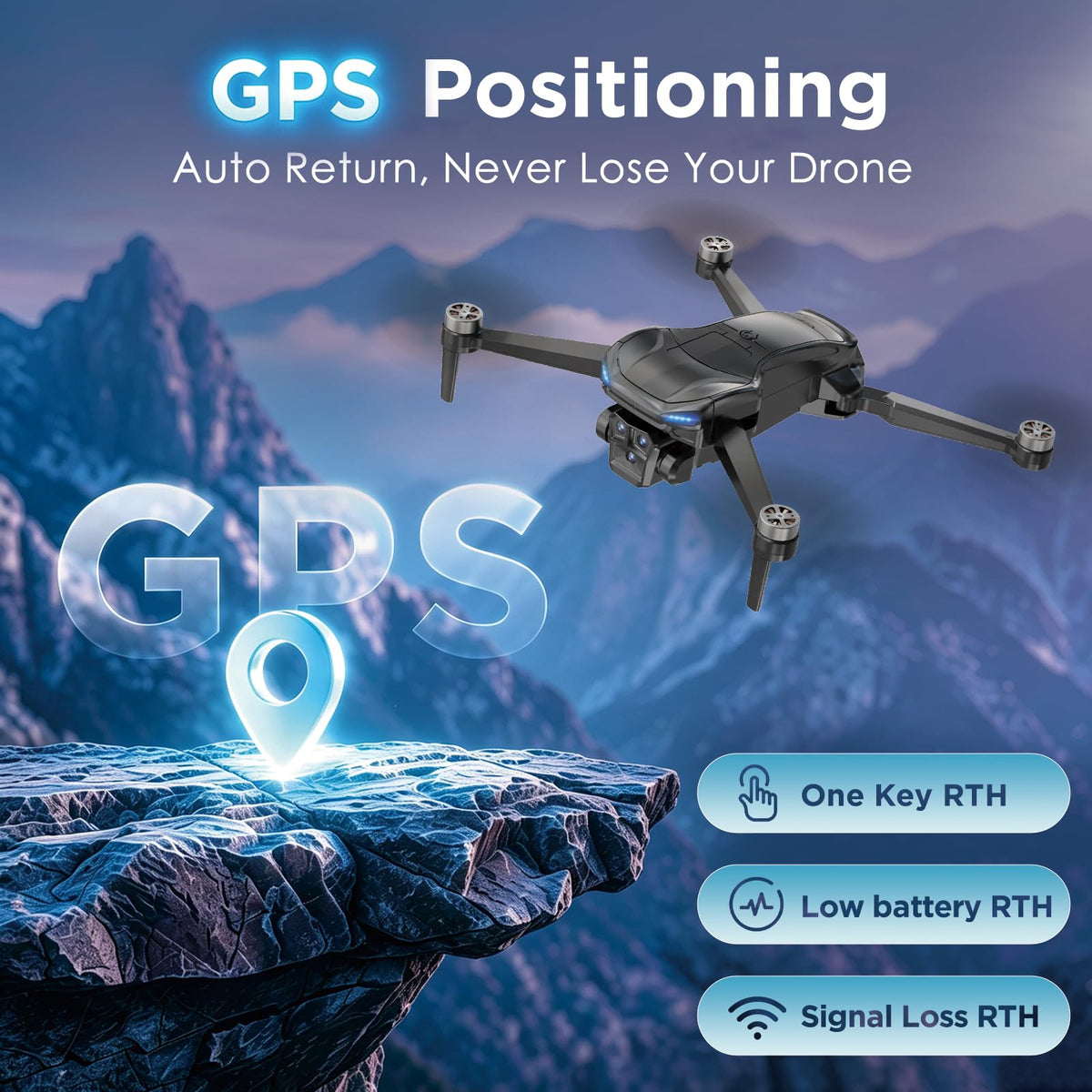 4K Camera GPS Foldable Drone with 4.5” HD Screen Controller J2831