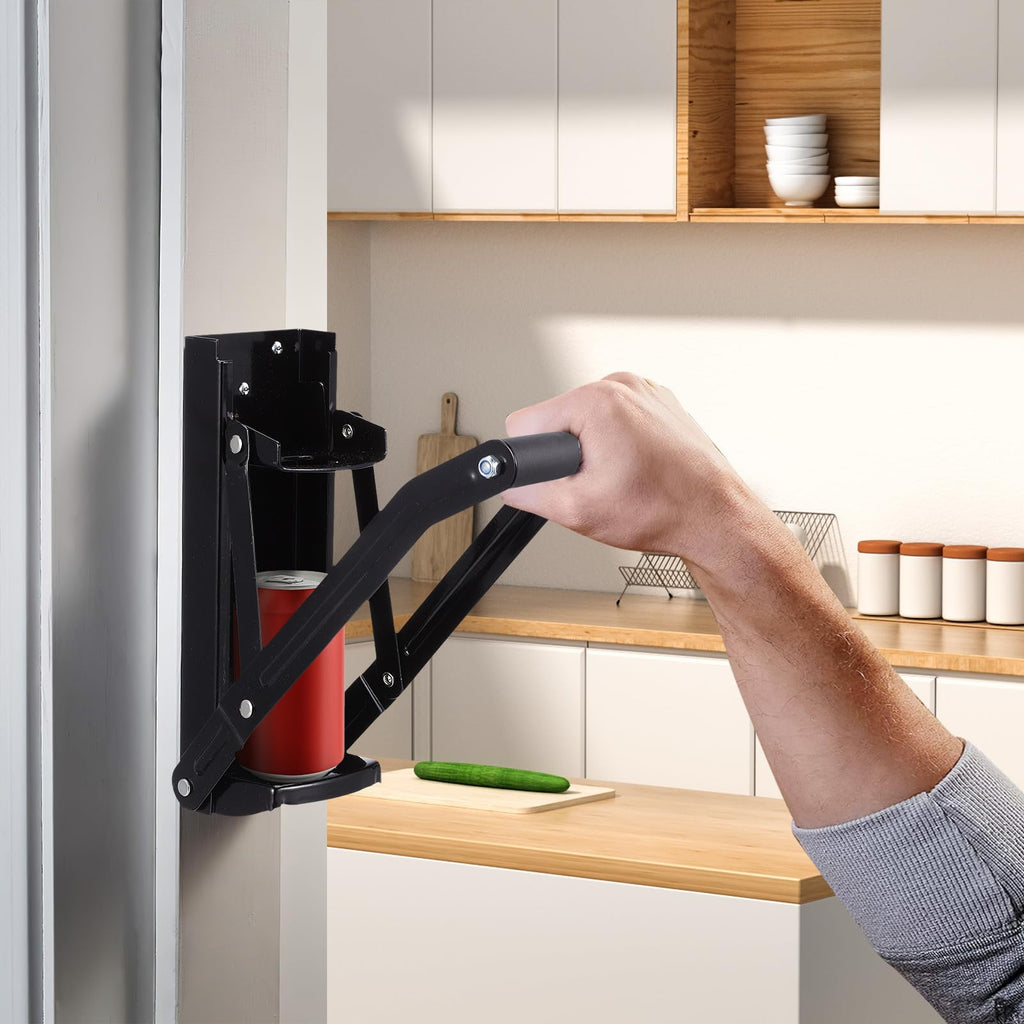 Black Wall Mounted Can Crusher with Bottle Opener T48000