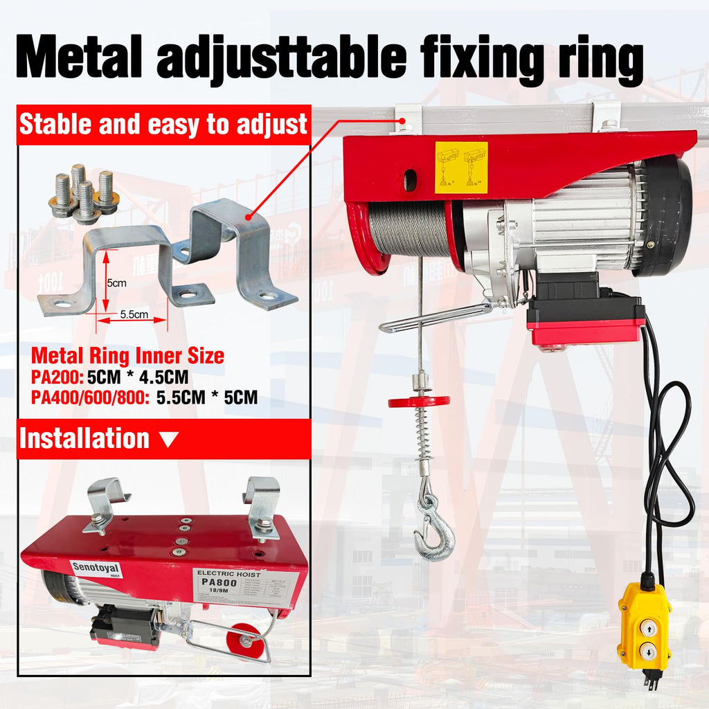 880lbs Electric Hoist Winch with Wireless Control A8487