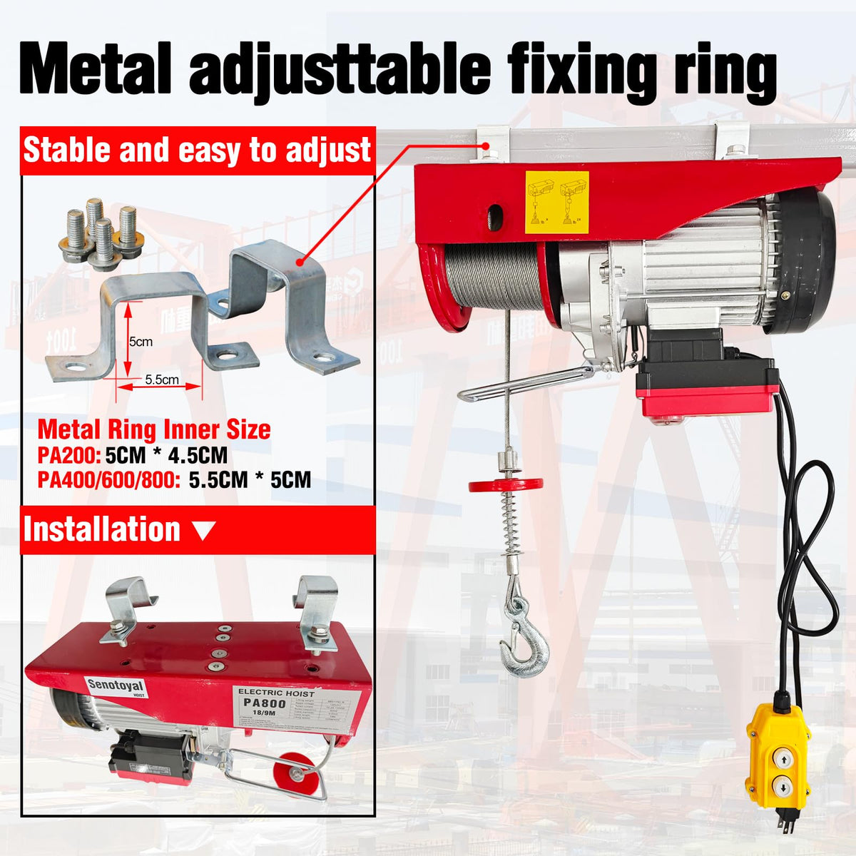 880lbs Electric Hoist Winch with Wireless Control A8487
