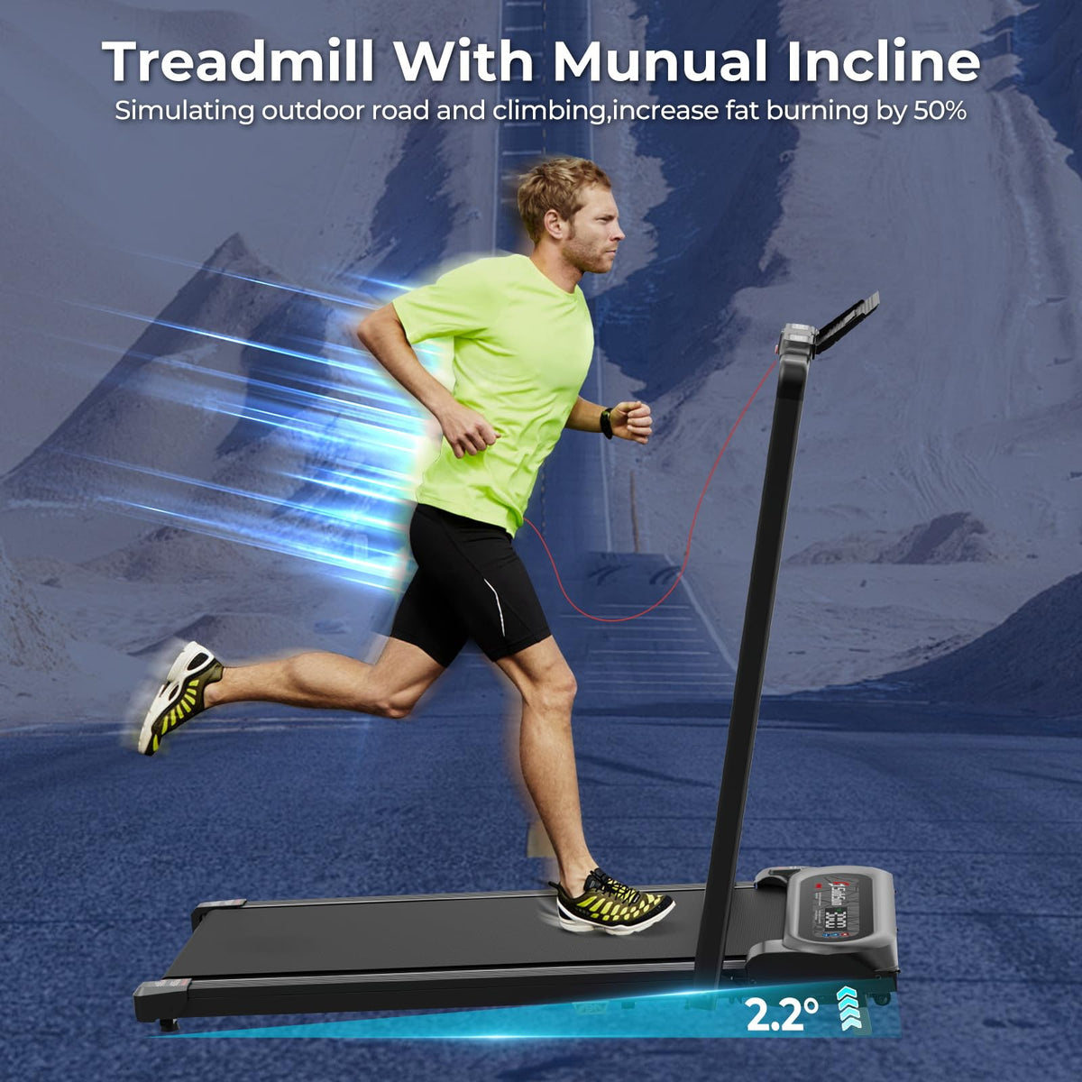 2 in 1 Folding Treadmill with Handle Bar Y71636