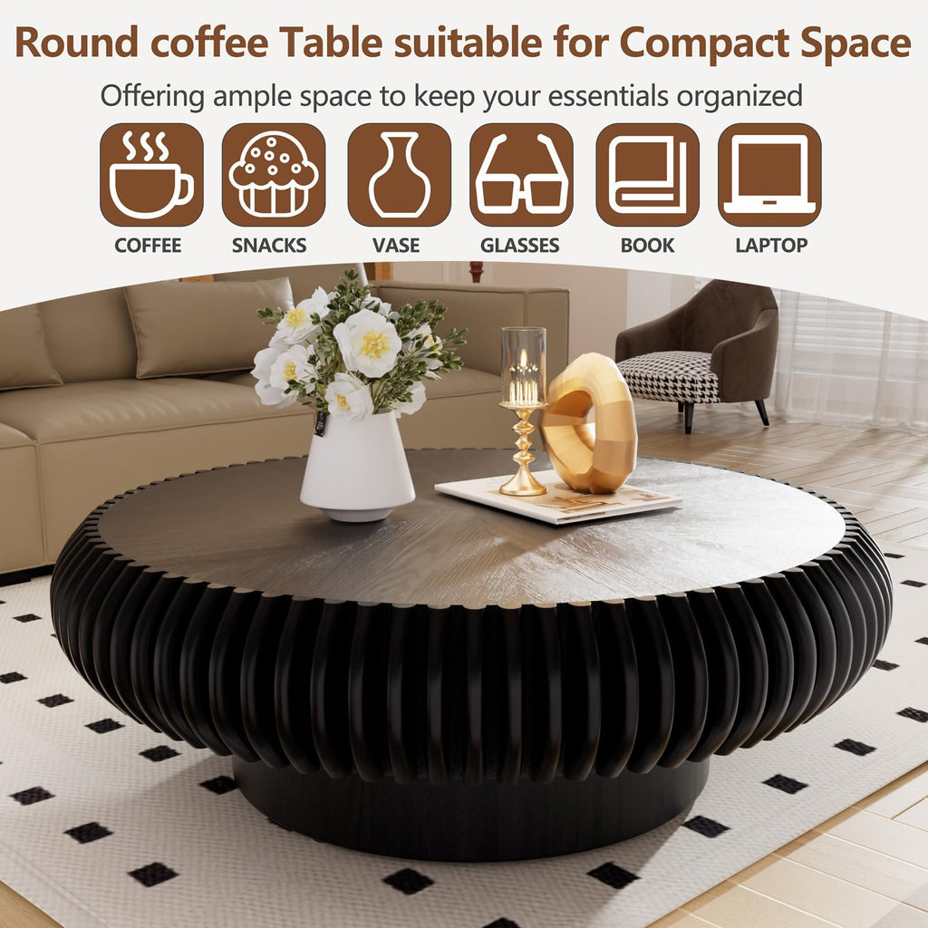 Black Round Coffee Table W15709