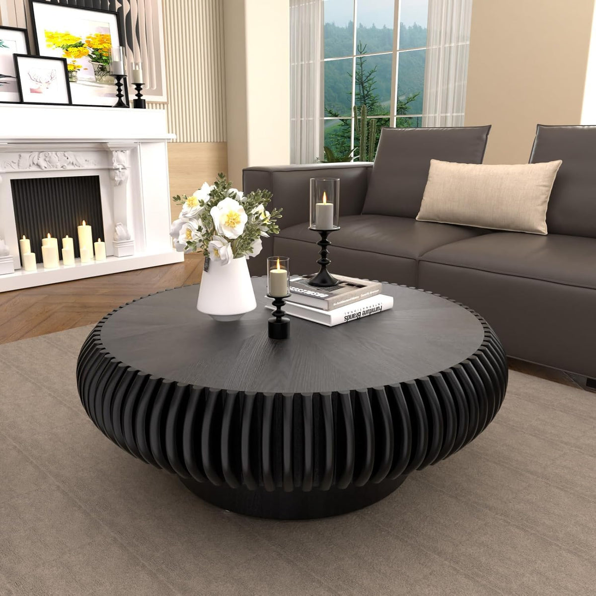 Black Round Coffee Table W15709