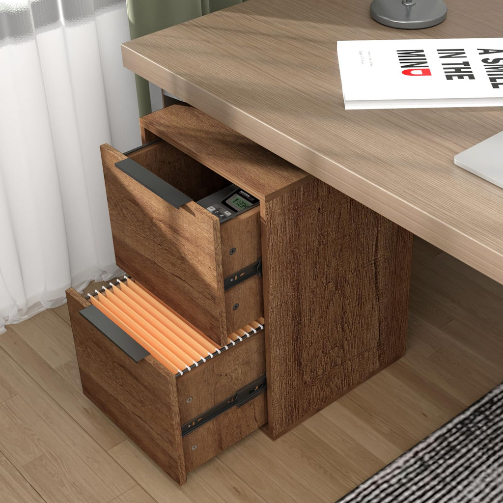 2 Drawer Wood File Cabinet with Hanging Bars K43788