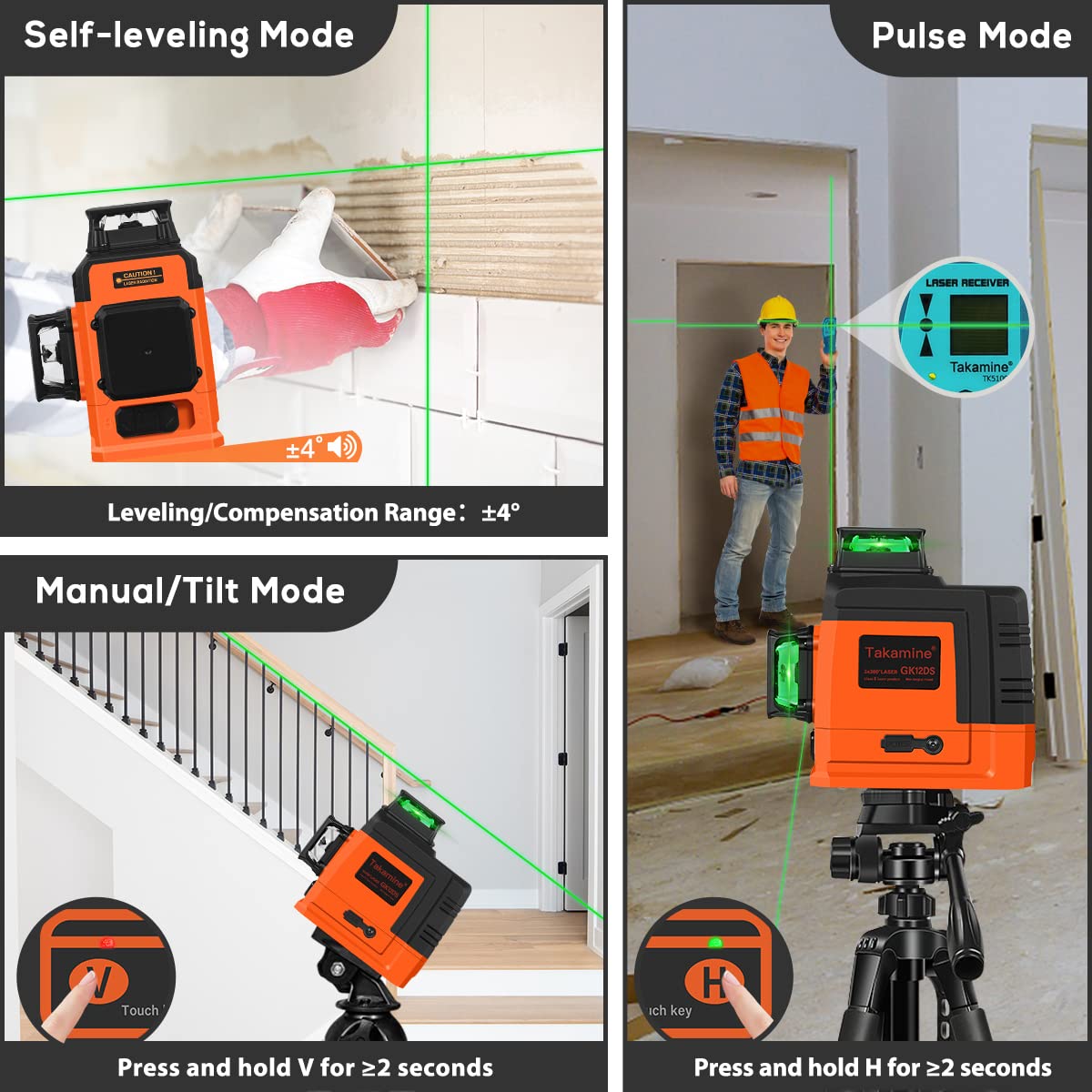 Self Leveling 3D Green Laser Level F290889