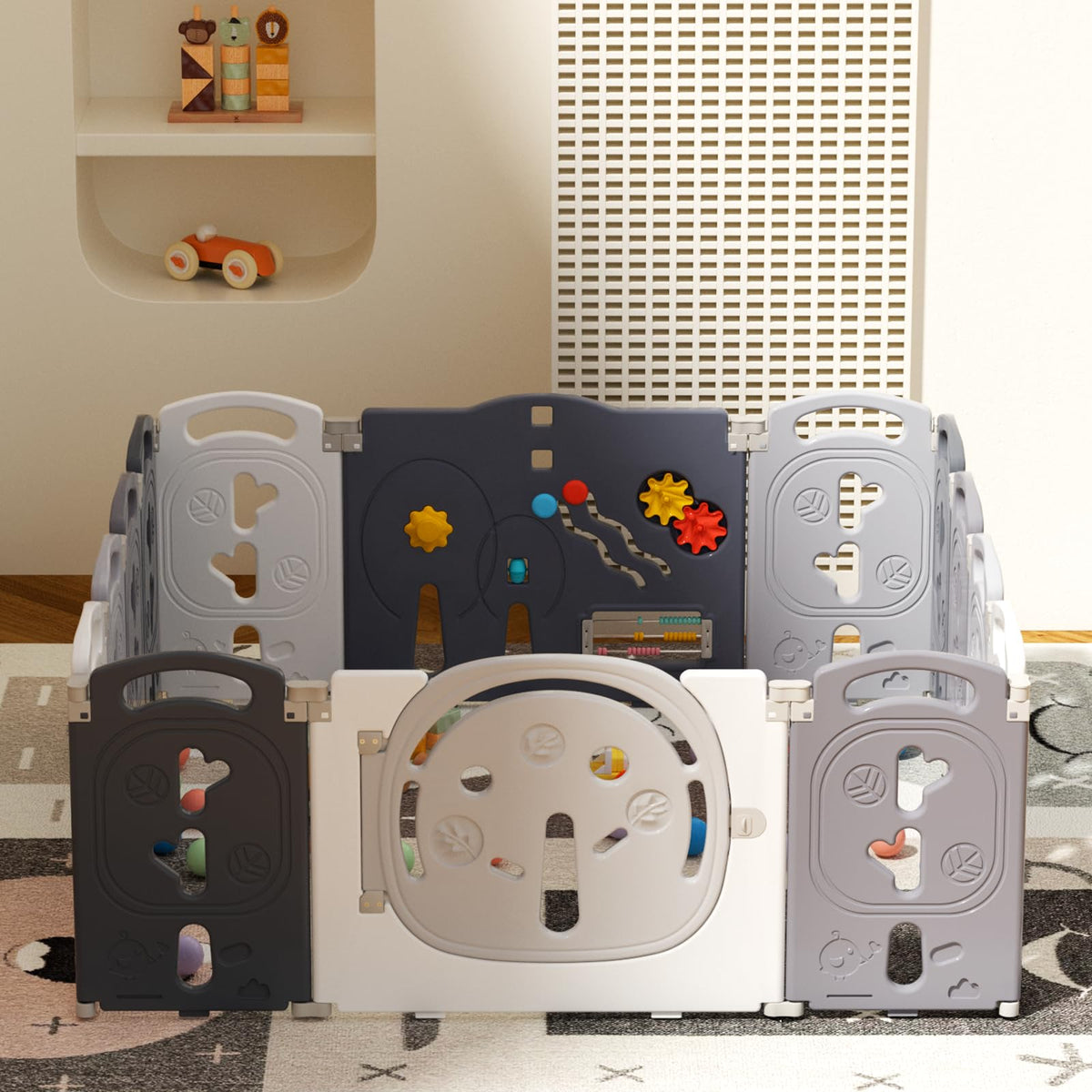 Foldable Portable 14 Panel Baby Playpen X948574