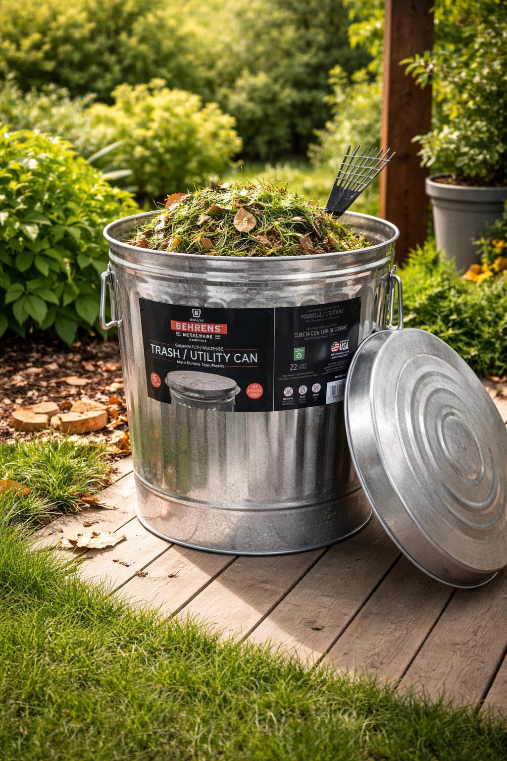 6 Gallon Galvanized Trash Can N186182
