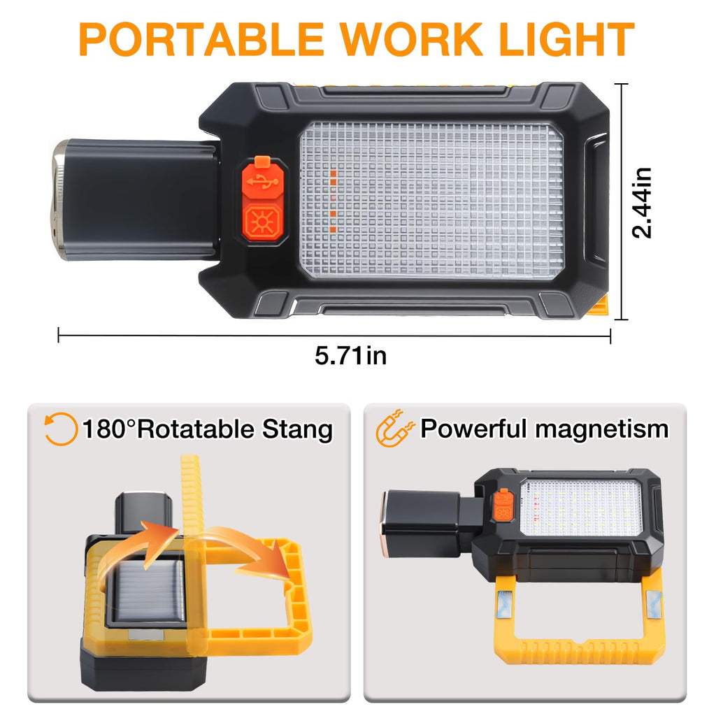 LED Rechargeable Magnetic Work Light 1000 Lumens 5 Mode 1 Pack B717