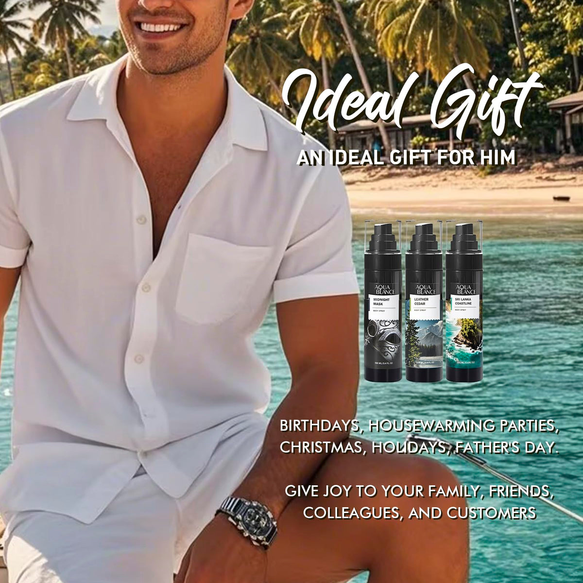 Body Spray for Men 3.4 Fl Oz 3-Pack C8946