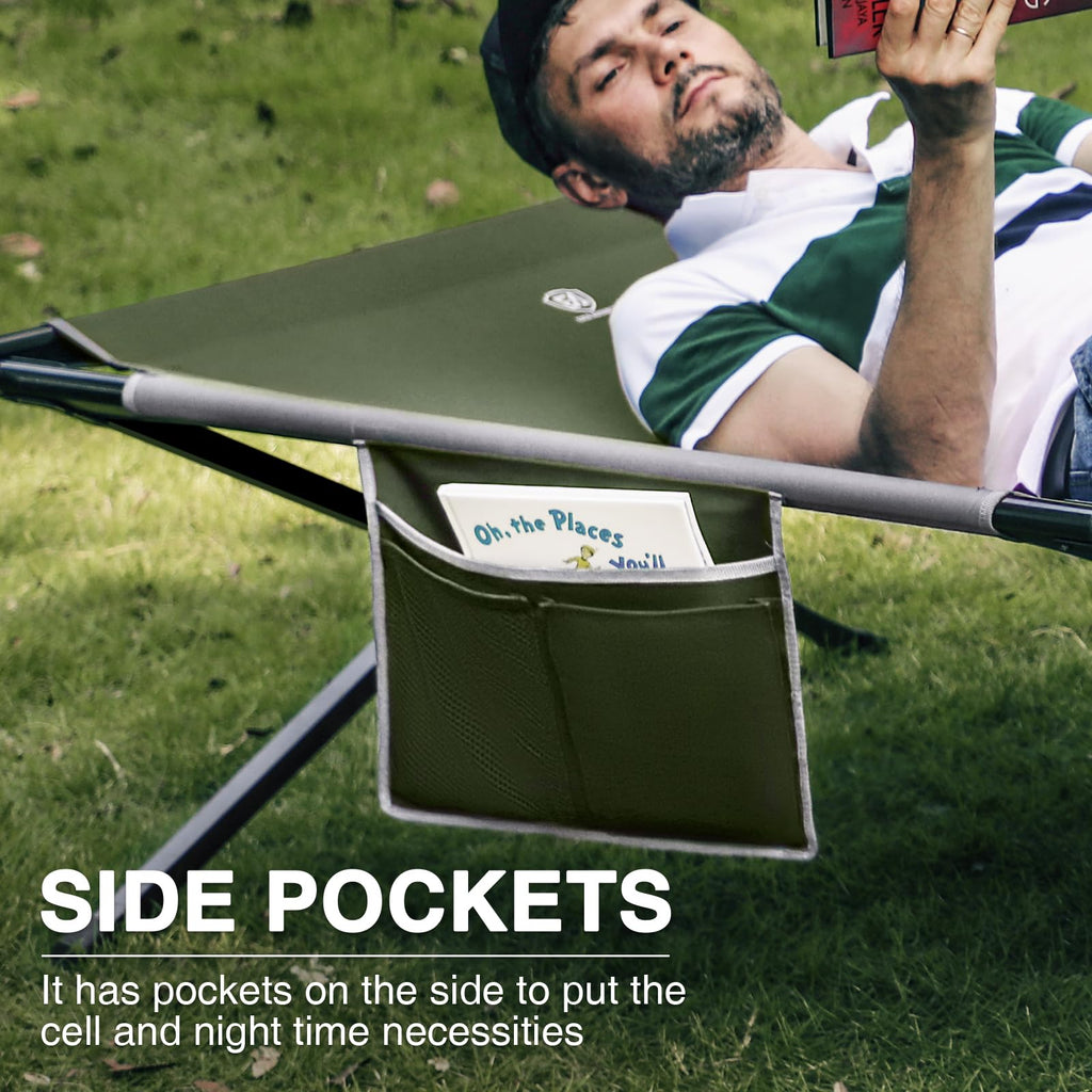 Extra Wide Folding Camping Cot with Carry Bag E248448