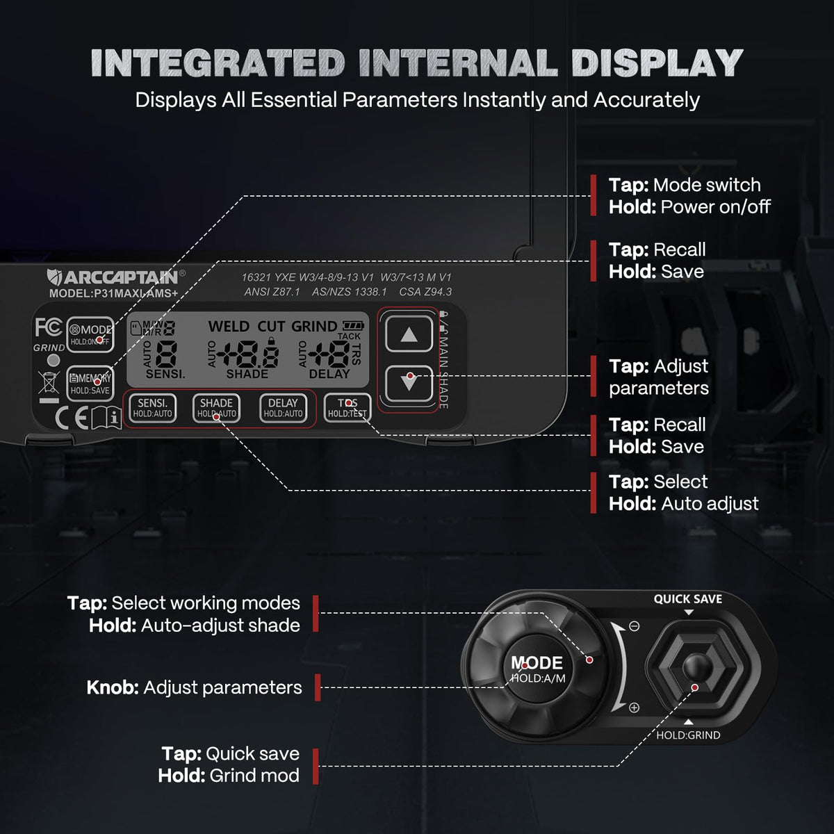 Intelligent Auto-Darkening Welding Helmet Q595544