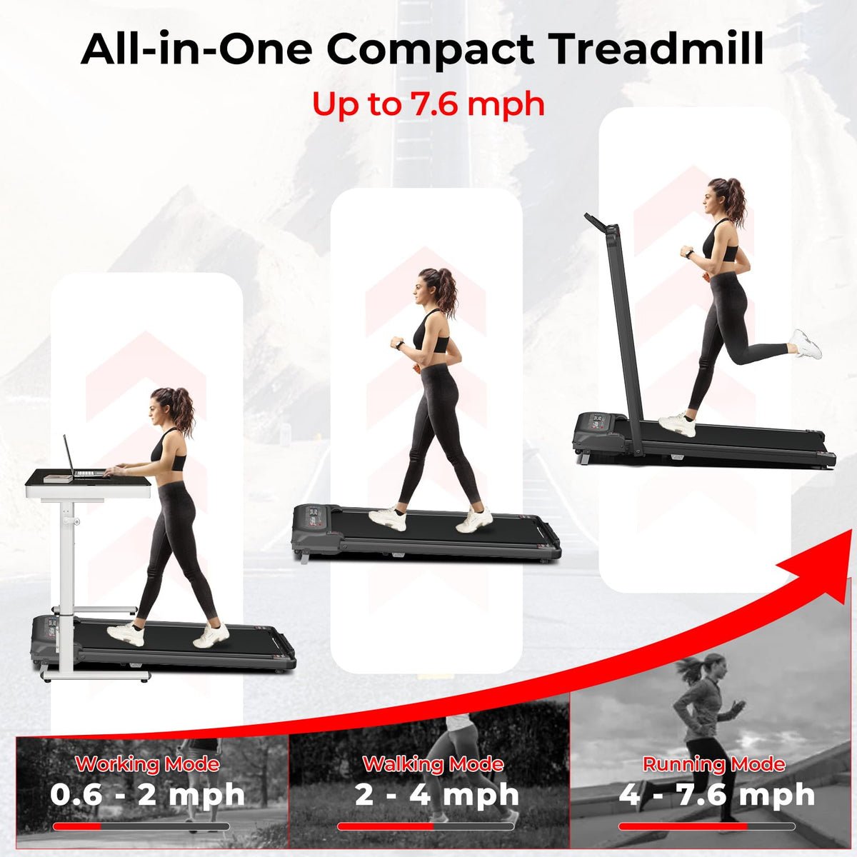 2 in 1 Folding Treadmill with Handle Bar Y71636