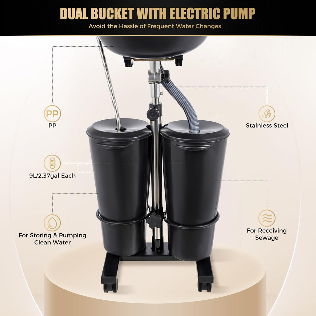 Portable Shampoo Bowl with Water Tank and Electric Pump D54951