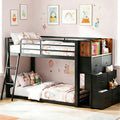 Twin Over Twin Bunk Bed with Storage Dresser J8689