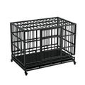 48" Metal Dog Crate with Tray & Wheels W219339