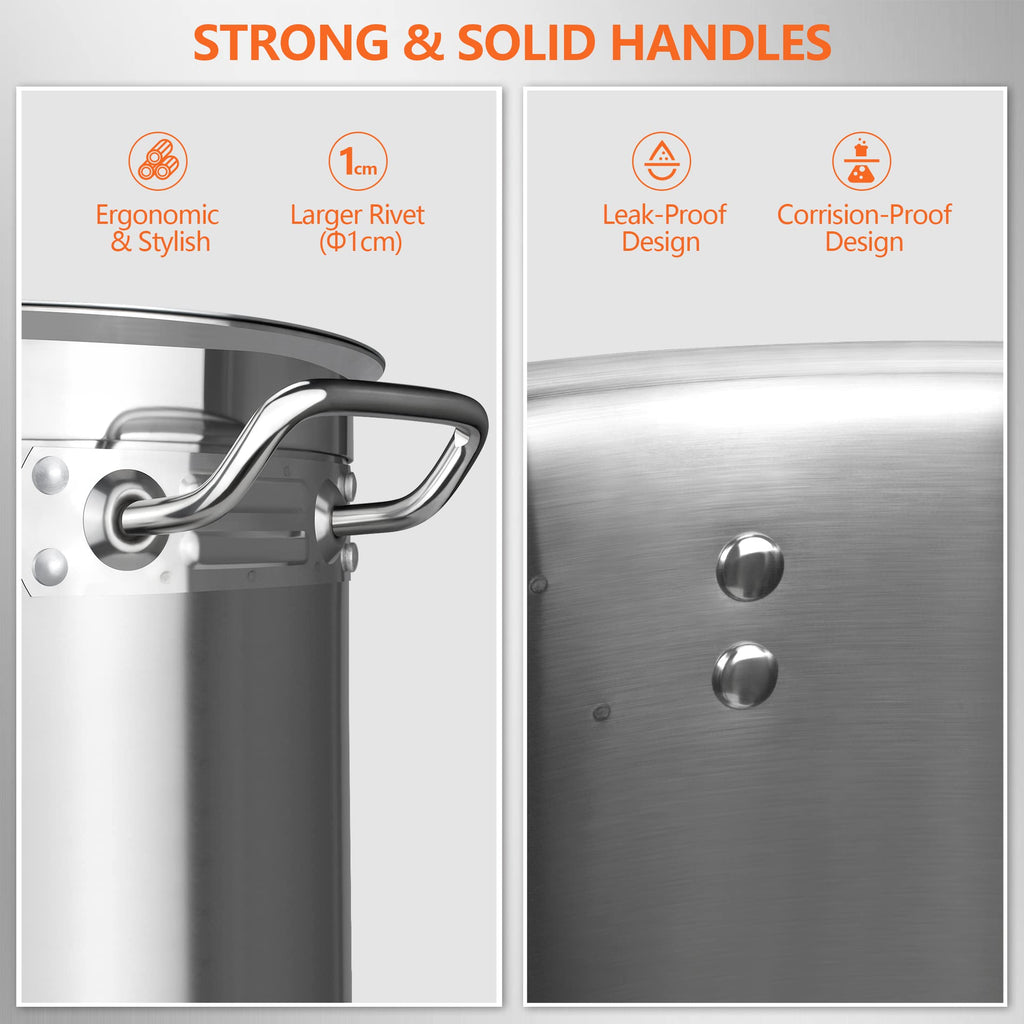 40 Quart Stainless Steel Stock Pot with Lid Y8985