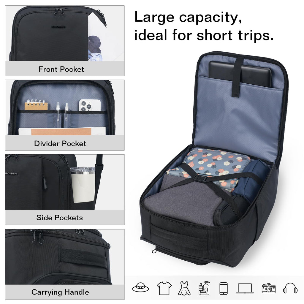 16-inch Underseat Carry On Suitcase Black Z409