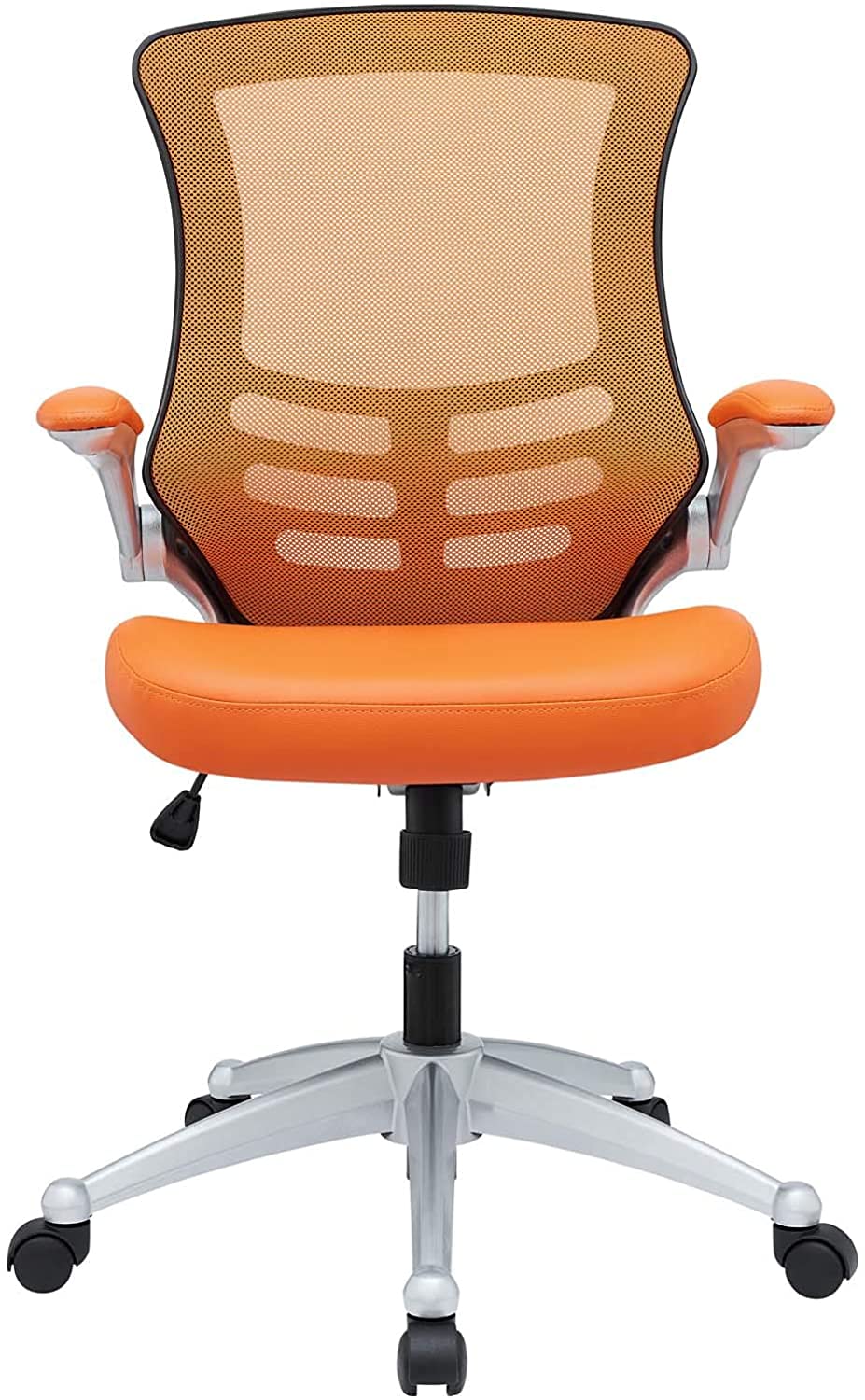 Orange Mesh Back Vinyl Seat Office Chair M8381