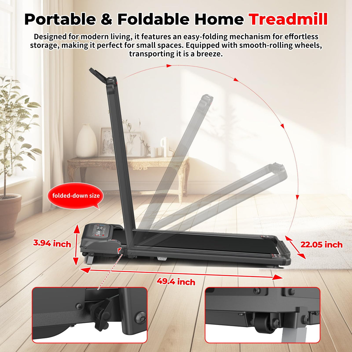 2 in 1 Folding Treadmill with Handle Bar Y71636