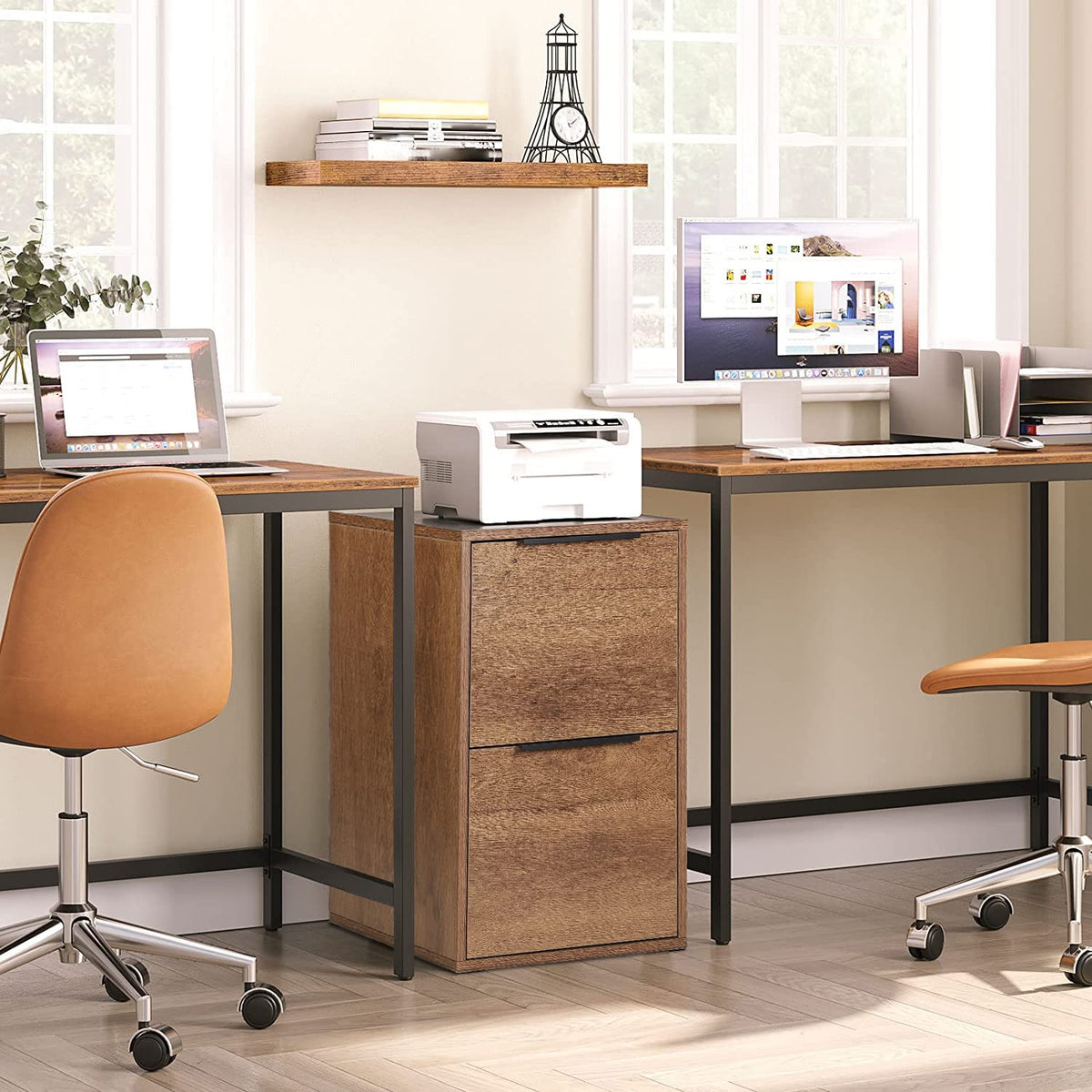 2 Drawer Wood File Cabinet with Hanging Bars K43788