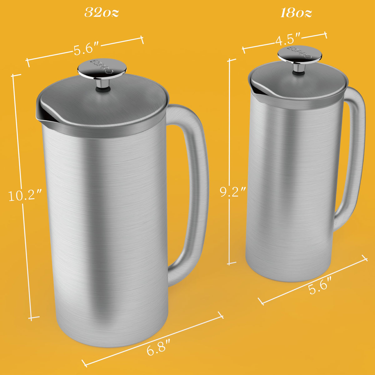 18oz Brushed Stainless Steel French Press O385910