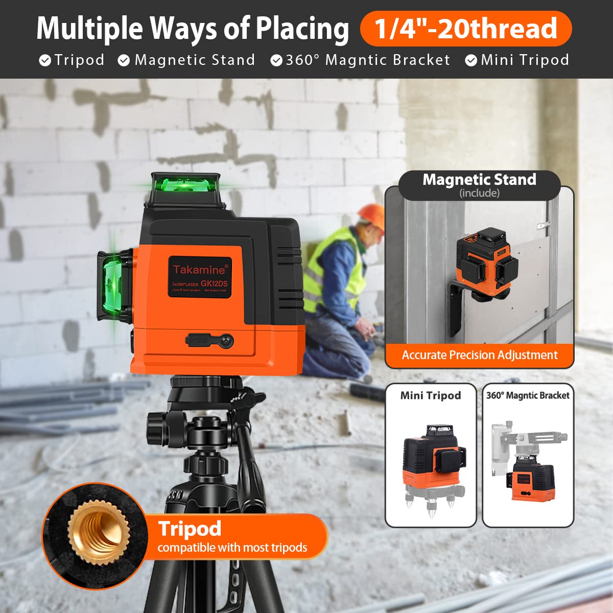 Self Leveling 3D Green Laser Level F290889