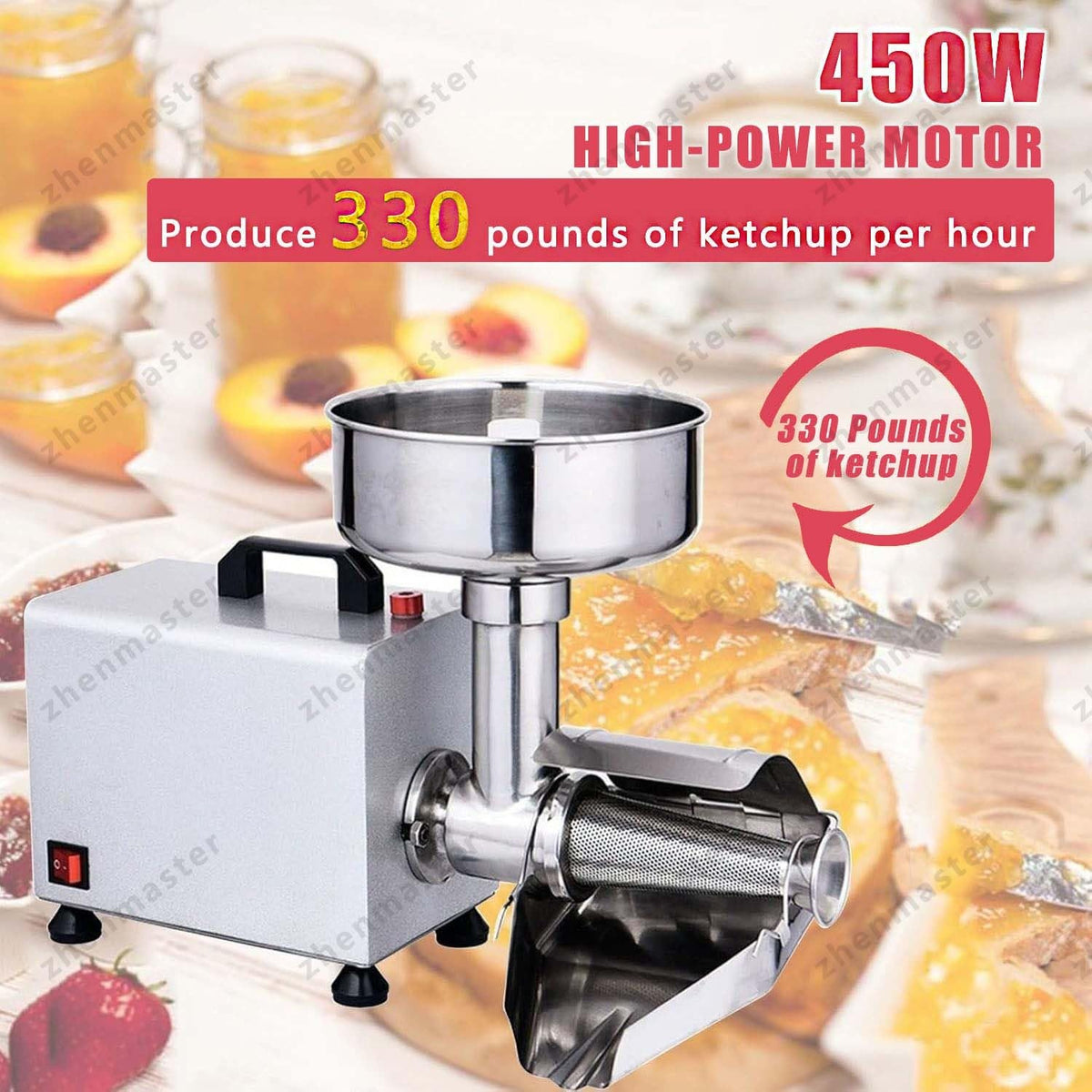 450W Stainless Steel Electric Tomato Strainer and Sauce Maker L802