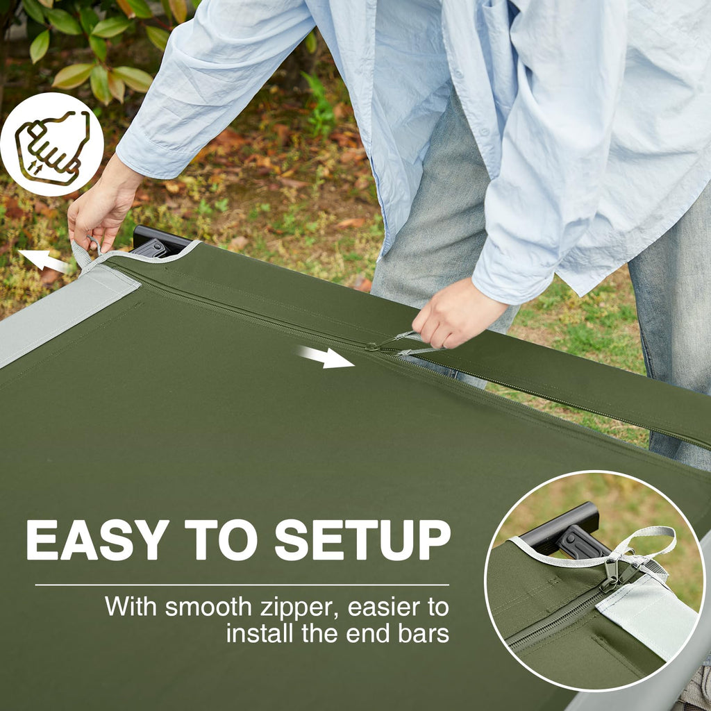 Extra Wide Folding Camping Cot with Carry Bag E248448